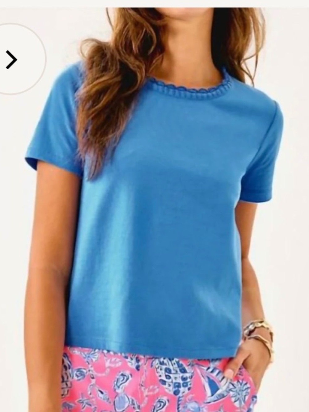 NWT! Lilly Pulitzer Clairmont Crochet Trimmed Knit Tops, Sunwashed blue, XXS,